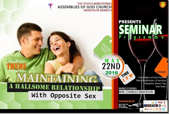 Majority of intimate relationships are developed from friendship, which  shows the reason why they are necessary, not only for potentially  meeting your spouse, but also for learning how to have friendships that  require boundaries.  Yes, personal boundaries must be established. They  key word there is personal, which means you do not have to have a “talk”  with your guy/girl friend stating that you need to have boundaries.  This can then communicate the wrong message, possibly resulting in an  awkward relationship. Join the chat room on Monday 9th of May, 2016. See you there.